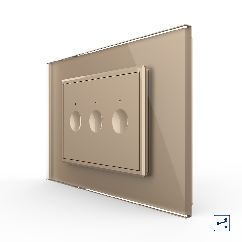 Intrerupator Touch Triplu Livolo, Sticla, Standard Italian - imagine 9