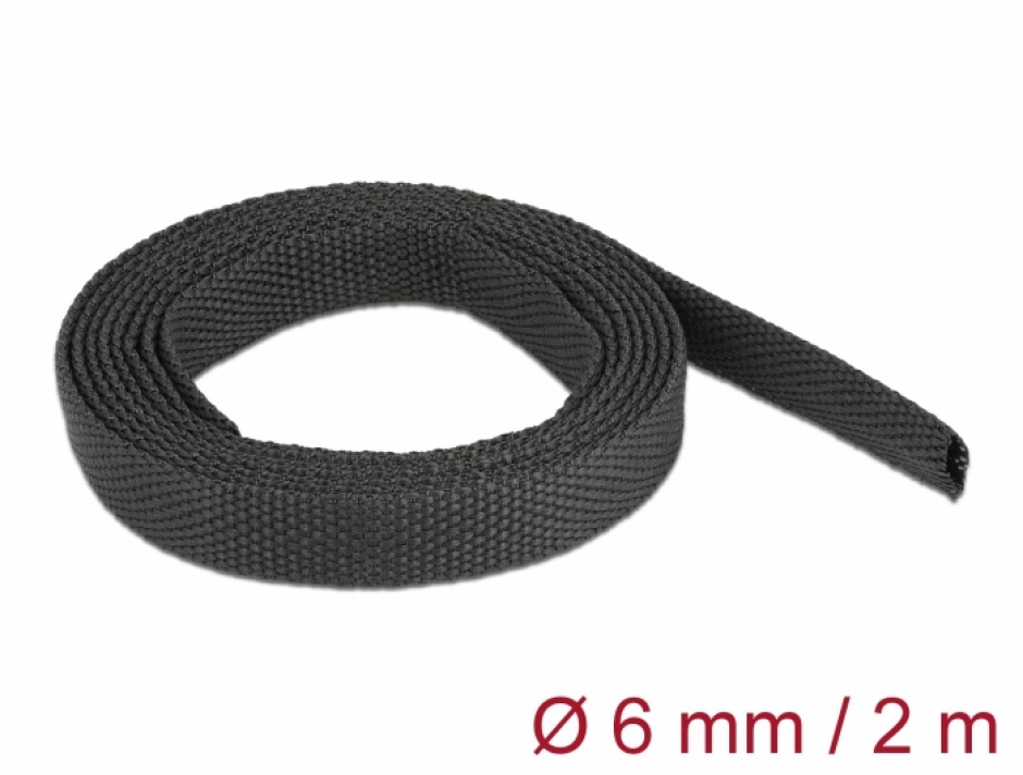 Tub termocontractabil Delock 6mm, Negru, Izolație