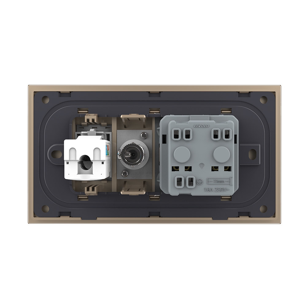 Priza Dubla Livolo Sticla: Schuko, TV, Internet - imagine 11