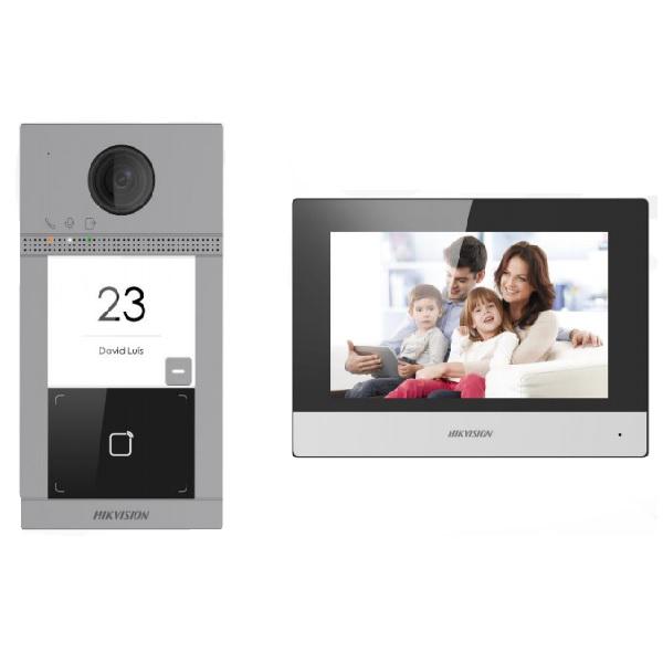 Kit Videointerfon IP Hikvision 2MP cu Monitor 7 Touchscreen si PoE