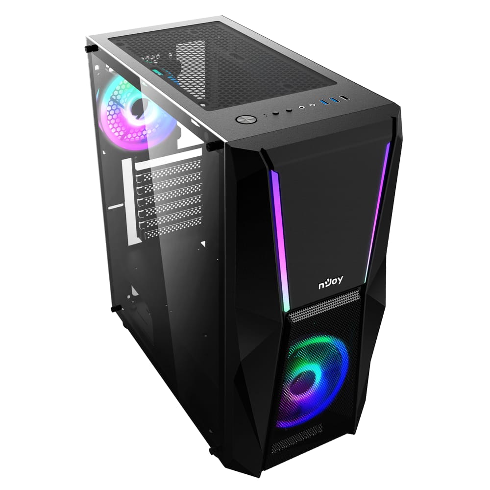 Carcasă PC NJOY Fort Mid Tower ATX Negru - Răcire Optimă - imagine 6
