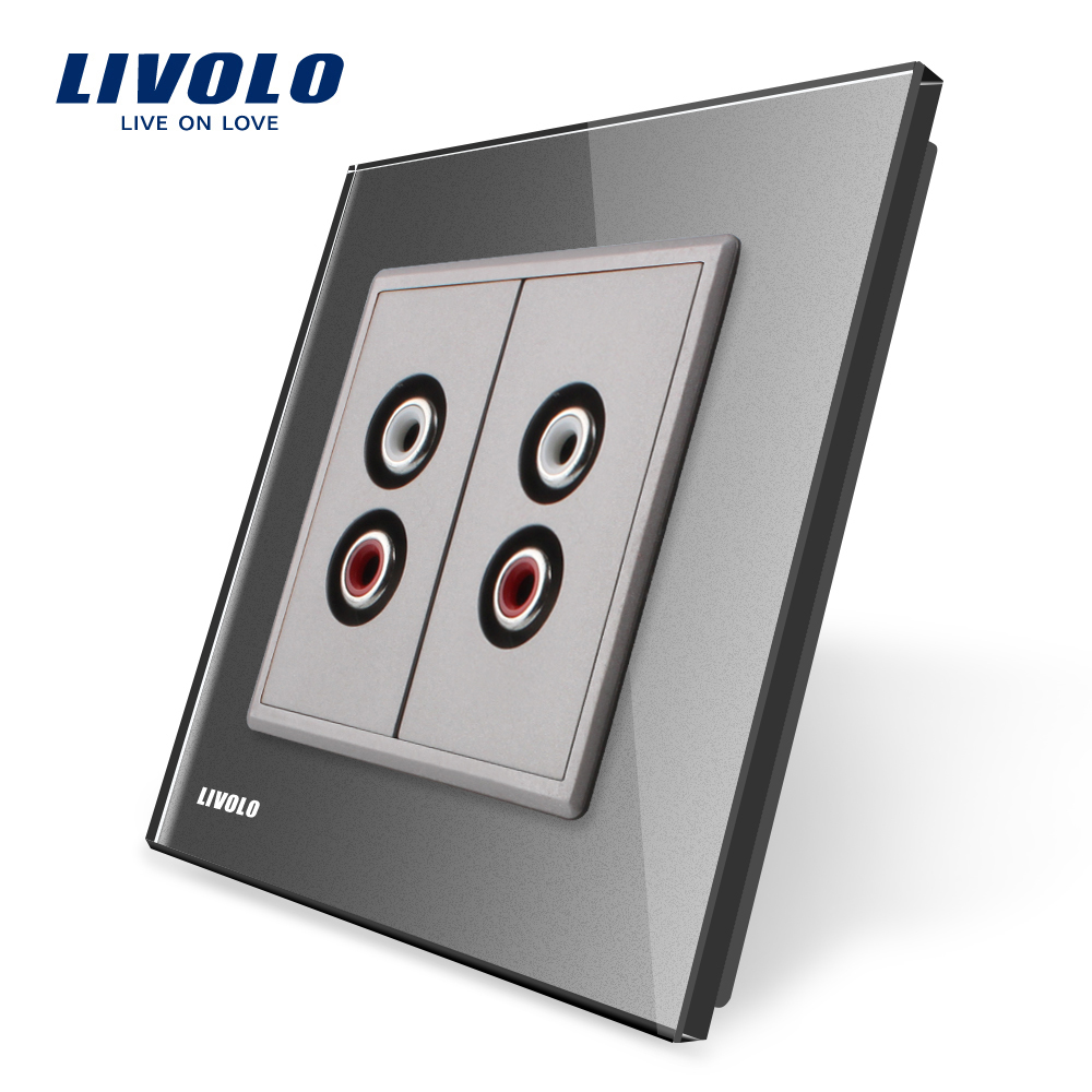 Priză Dublă Audio Livolo cu Ramă Sticlă - imagine 22