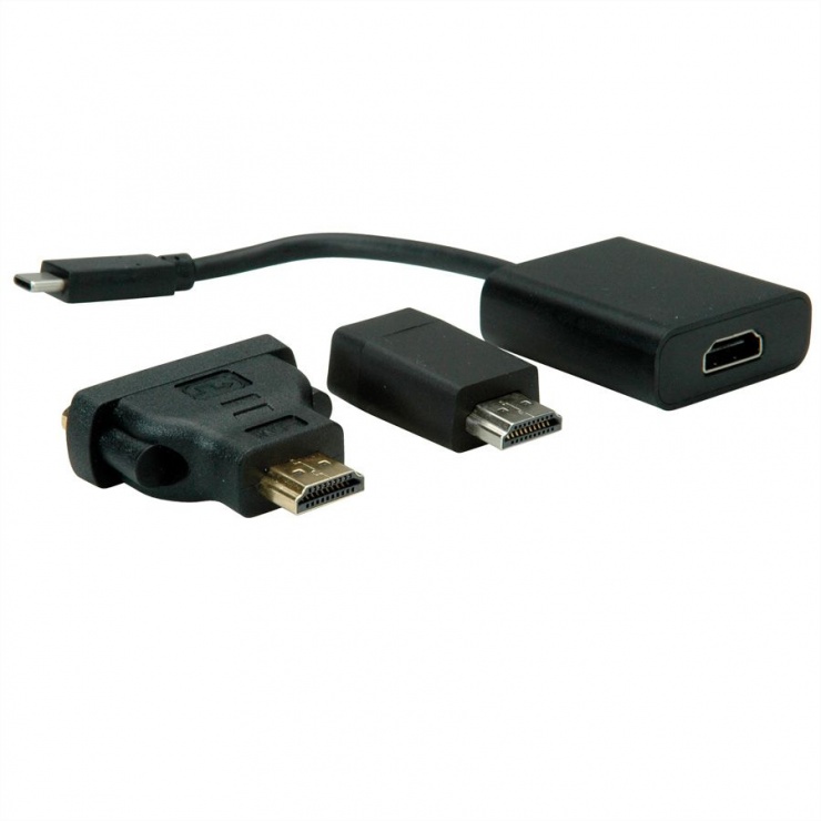 Adaptor USB-C la HDMI VGA DVI Value