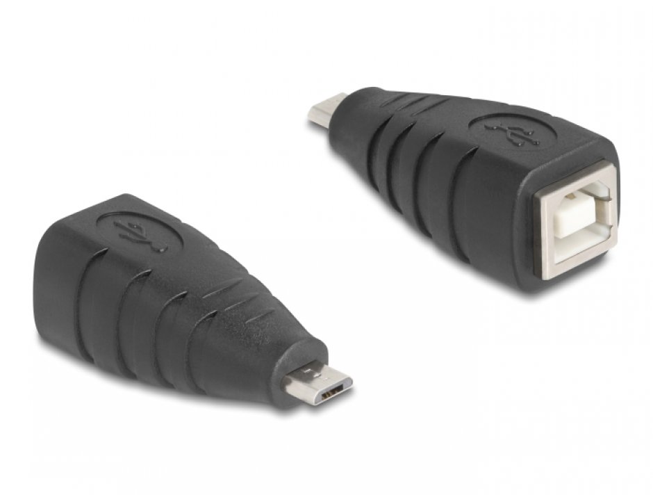 Adaptor Delock USB-B la Micro-USB, Negru
