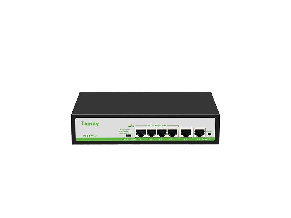 Switch PoE Tiandy 6 Porturi - 55W Alimentare
