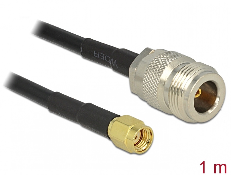 Cablu Delock RP-SMA-N LMR195 1m, 50 Ohm