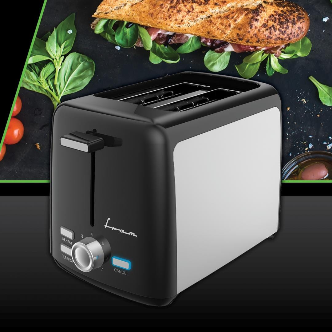 Prăjitor de Pâine FRAM FTP-8007SSBK, 800W, 2 Felii, Negru - imagine 3
