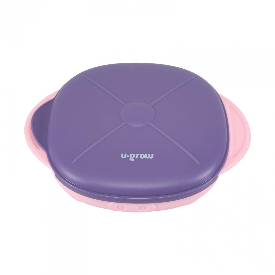 Farfurie Silicon cu Capac Mov U-Grow - Antiderapanta 600ml - imagine 3