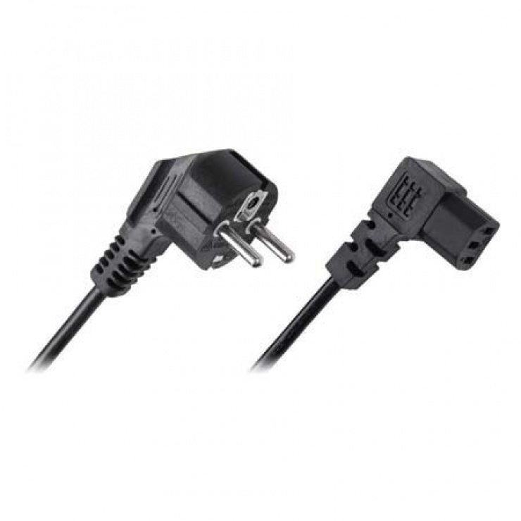 Cablu PC C13 Unghi 90°, 3m, Negru