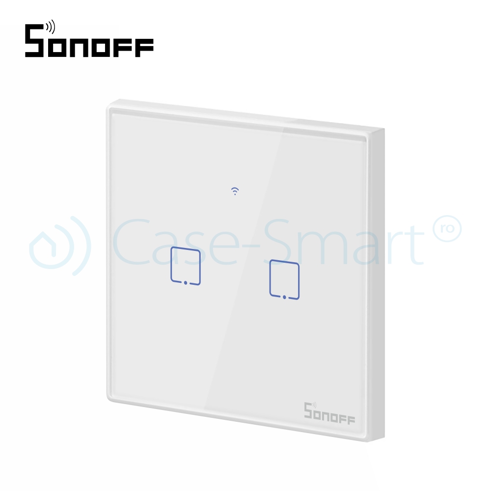 Sonoff T2EU2C Touch WiFi, Control Mobil, Dublu - imagine 3