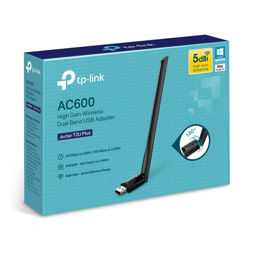 Adaptor Wireless TP-Link Archer T2U Plus AC600 cu Antenă 5dBi - imagine 8