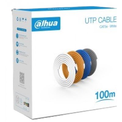 Cablu UTP CAT5e Dahua 100m, Alb, Cupru Pur