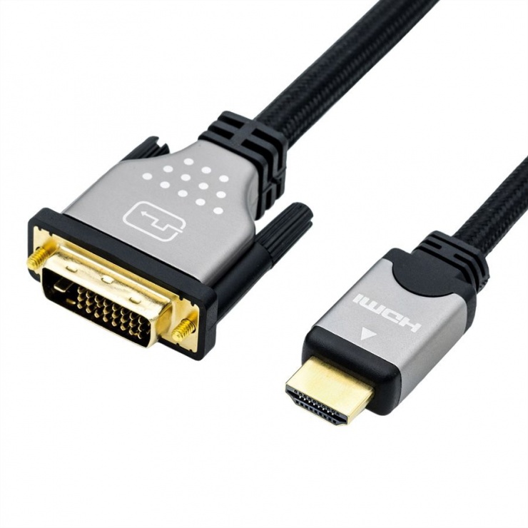 Cablu HDMI la DVI-D Roline 1.5m, 4K