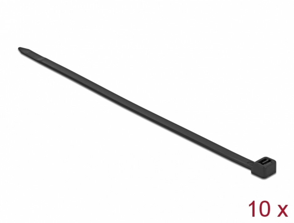 Set 10 Bride Cablu Delock 1020mm, Negru