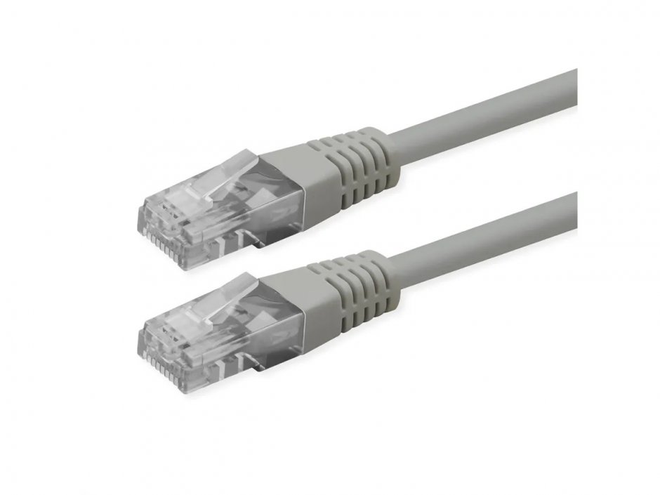 Cablu de retea RJ45 UTP Cat.6 (Class E) PoE 20m Gri, Roline 21.51.0950