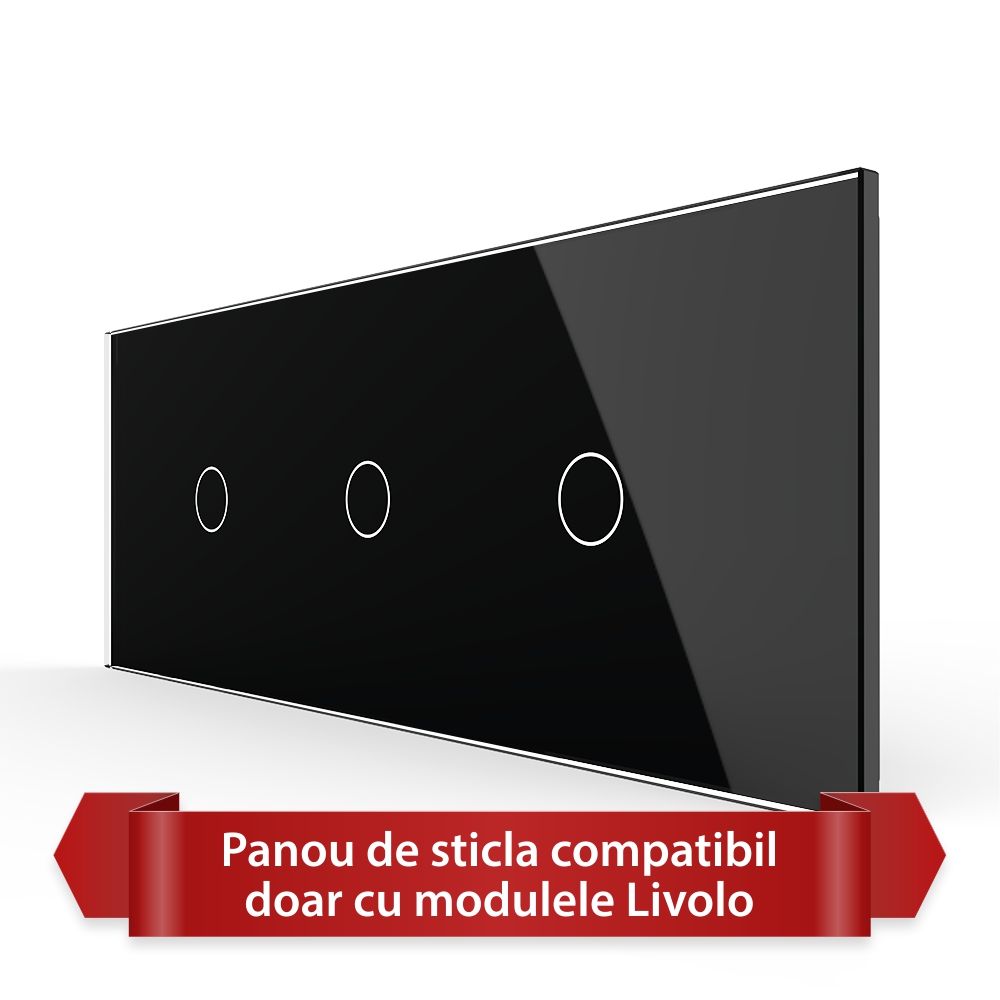 Panou Touch Livolo 3 Sigle Sticla Italian 6/7M - imagine 5