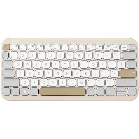 Tastatura Wireless ASUS KW100 Oat Milk - Compacta si eleganta - imagine 2