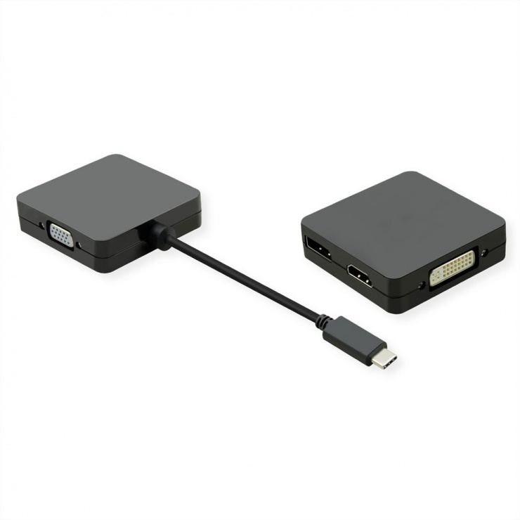 Adaptor USB-C la VGA/DVI/HDMI/DP 4K Value