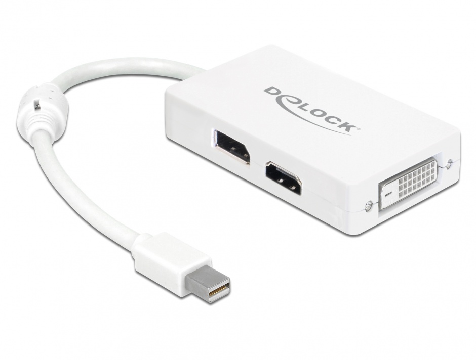 Adaptor Mini DisplayPort Delock, 3-in-1 HDMI/DVI/DP