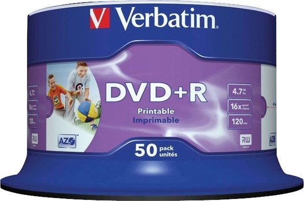DVD+R Verbatim 4.7GB 16x 50 buc Printabil Wide Inkjet