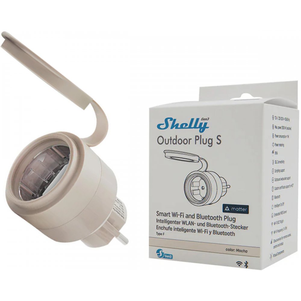 Shelly Plug S Gen3 IP44 - Priză Inteligentă Exterior