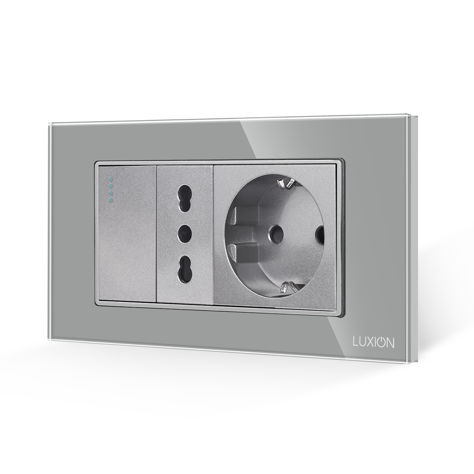 Intrerupator + Priza Ingusta + Priza Schuko LUXION 4M Sticla IP44 - imagine 13