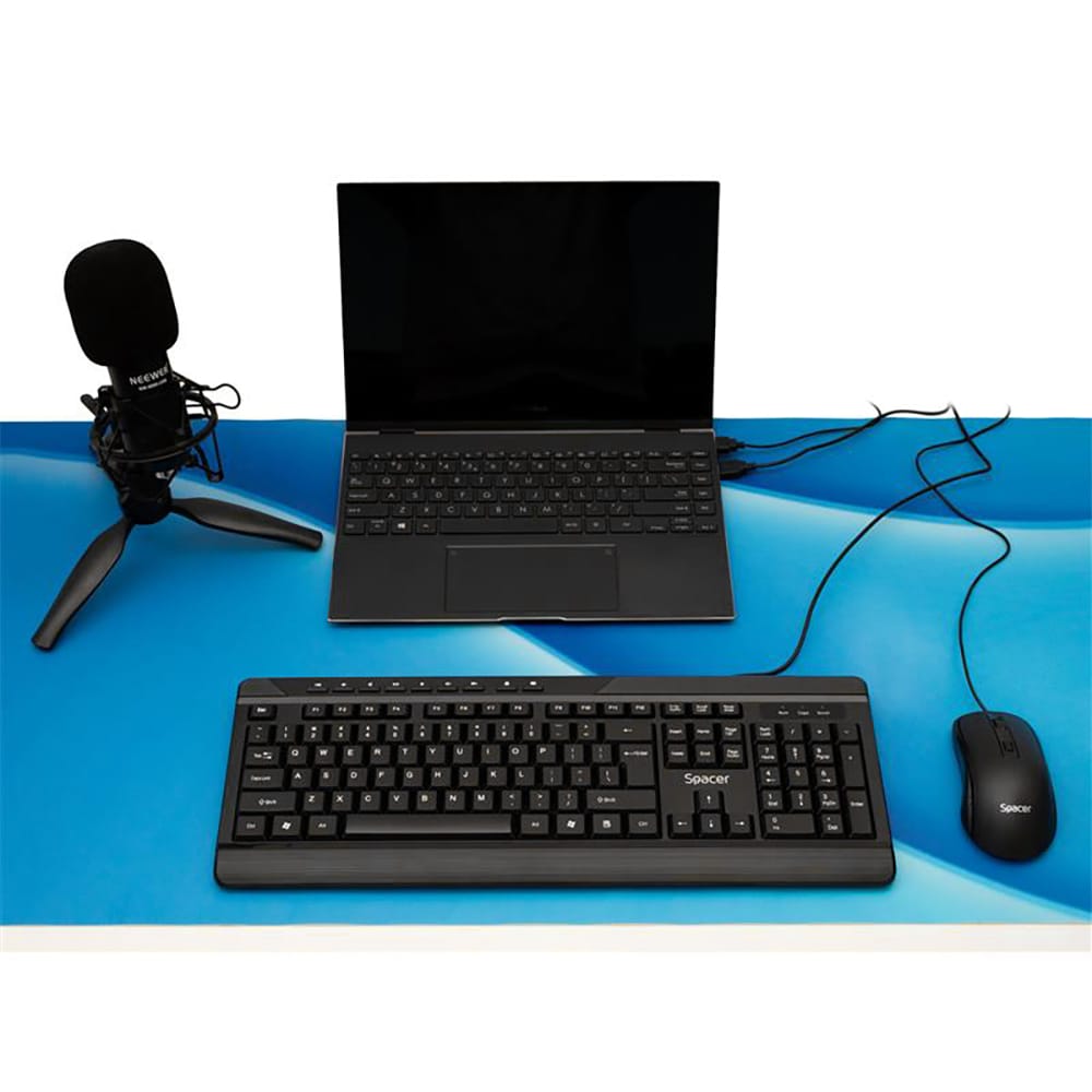 Kit Tastatura si Mouse Spacer Spaceer USB 1600dpi Negru - imagine 8