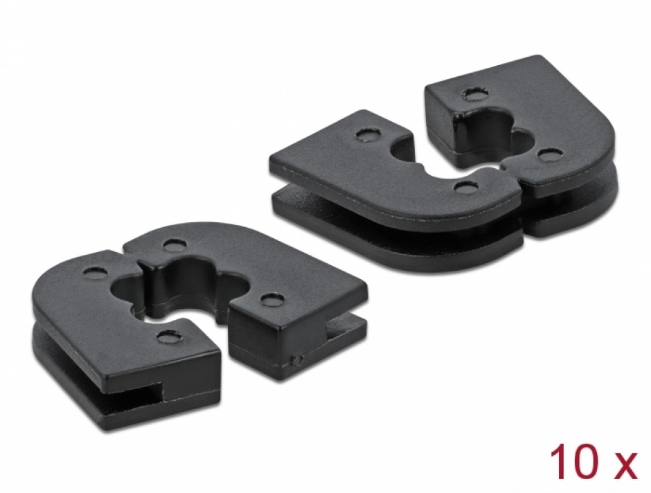 Set 10 Bucse Cablu Delock 60262, Negru