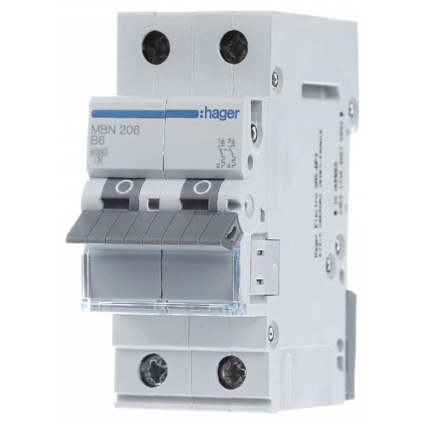 Siguranta automata Hager MBN206, 2P, 6A