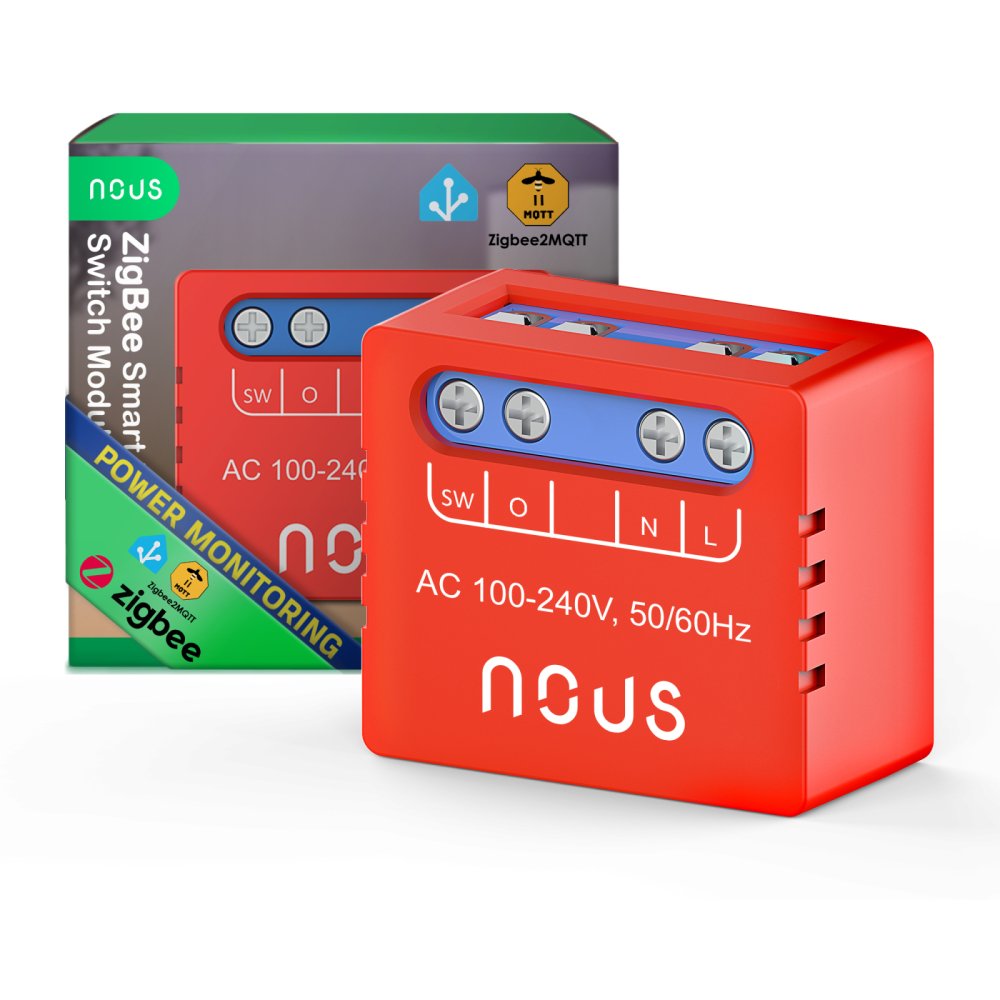 Releu Smart NOUS B5Z Zigbee, 1 canal, monitorizare consum