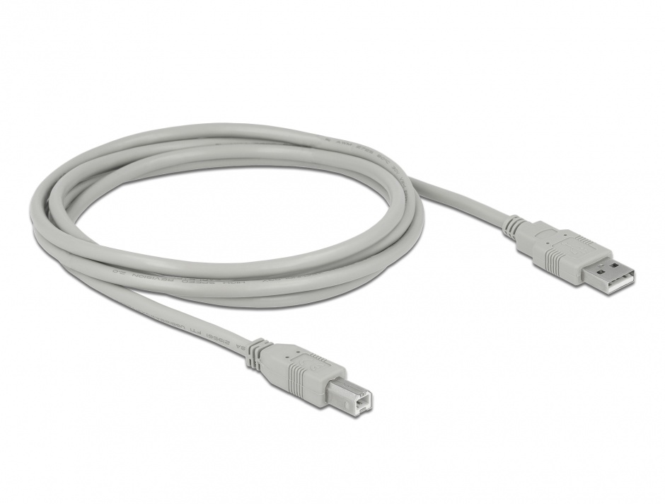Cablu USB 2.0 A-B 1.8m Gri Delock 82215