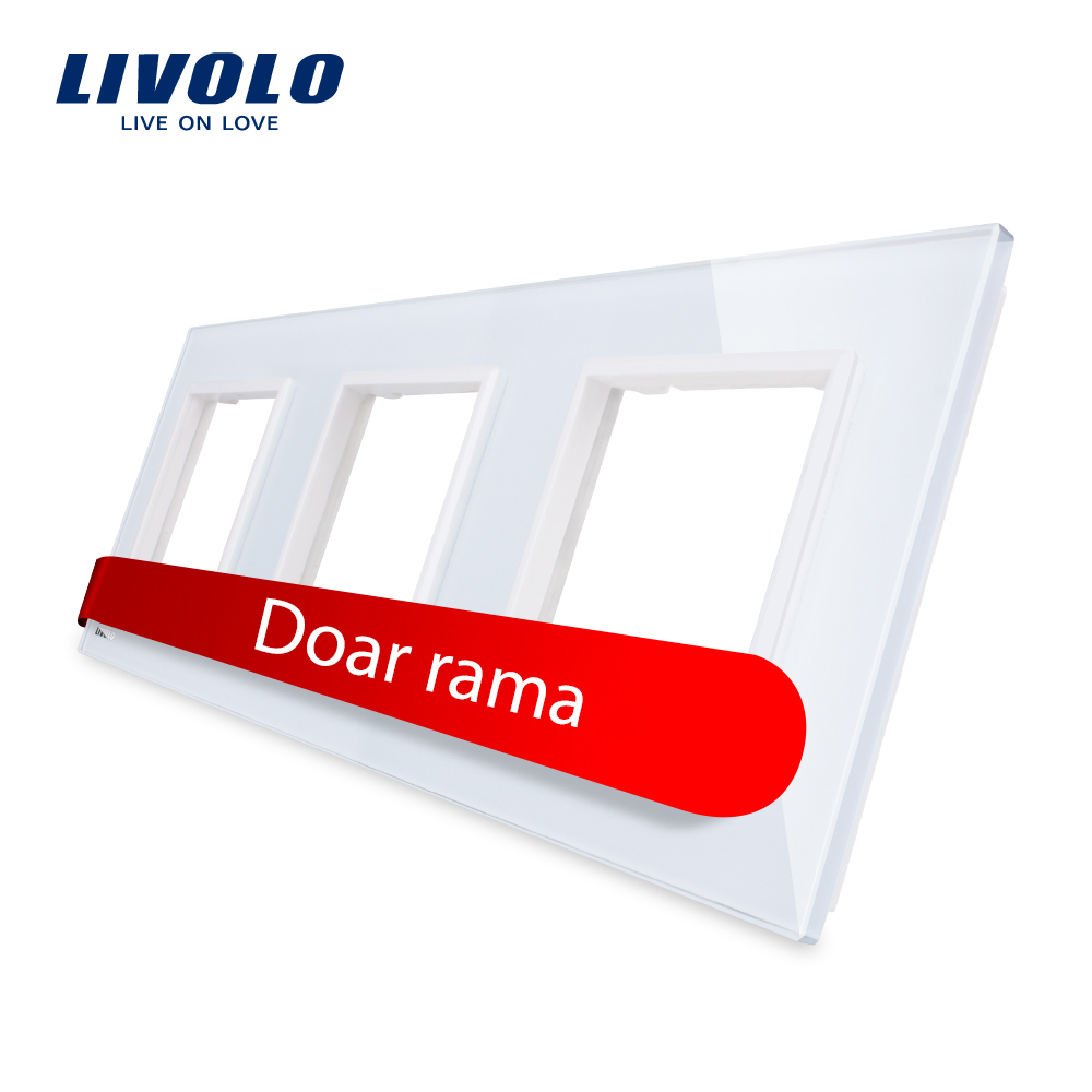 Rama Priză Triplă Livolo Sticlă, Alunecare Ușoară