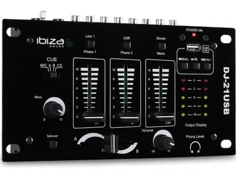 Mixer Audio Ibiza DJ21USB-MKII 7 Canale USB