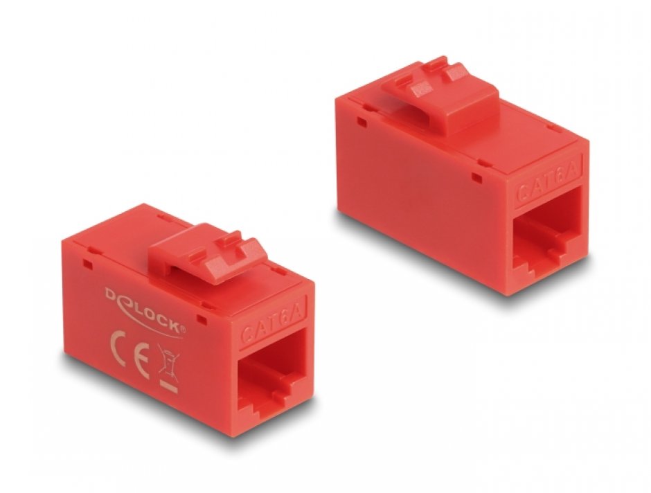 Keystone RJ45 Cat.6A UTP Rosu Delock