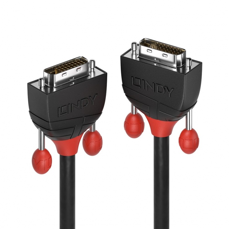 Cablu DVI-D Dual Link 2m Lindy, 2560x1600, Negru