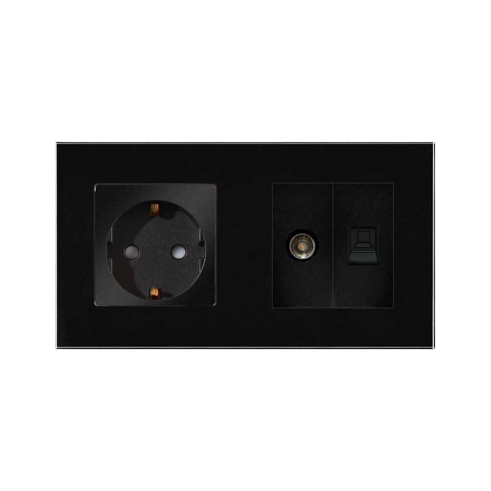 Priza Schuko, TV, Internet cu Rama Sticlă Luxion - imagine 6