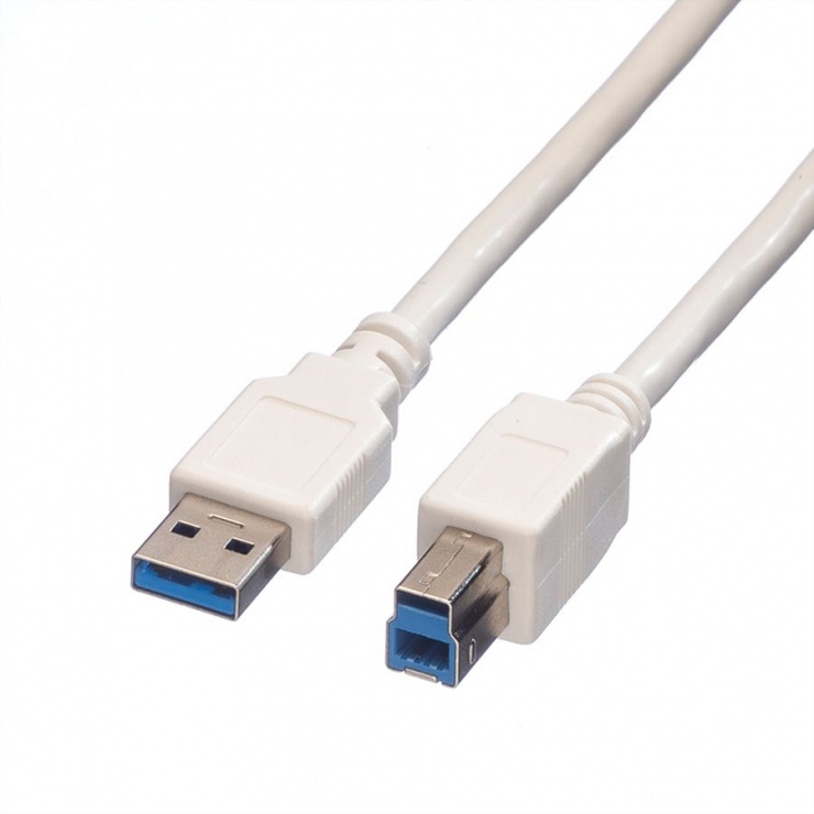 Cablu USB 3.0 A-B Alb, 1.8m, Value
