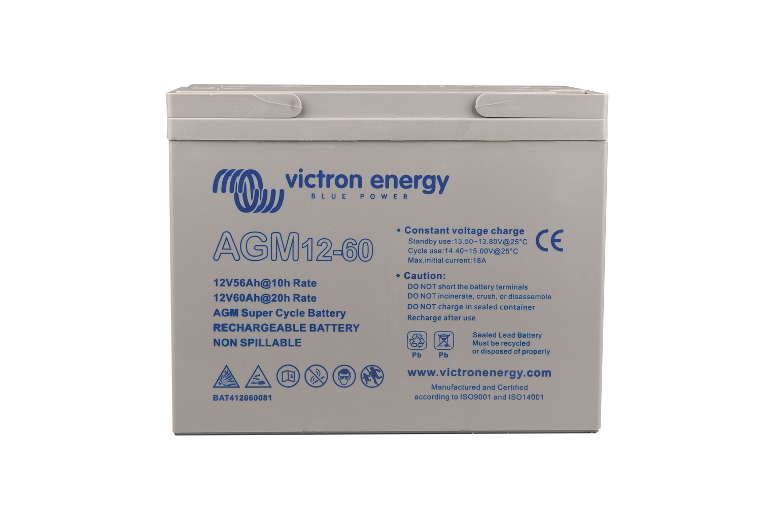 Acumulator Victron Energy AGM 12V 60Ah Deep Cycle - 1500 Cicluri - imagine 3