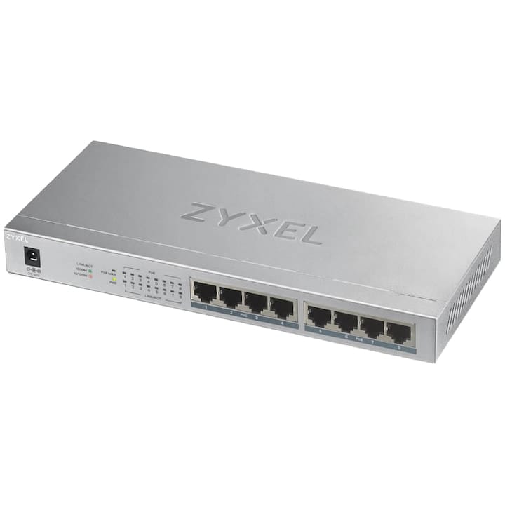 Switch PoE Zyxel 8 Porturi Gigabit, Carcasa Metalica - imagine 2
