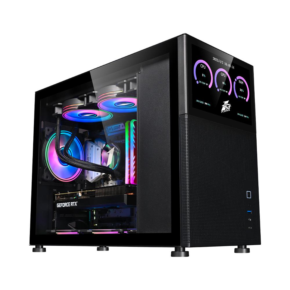 Carcasa 1STPLAYER MI6-EV Mid Tower Negru - Sticla Templata
