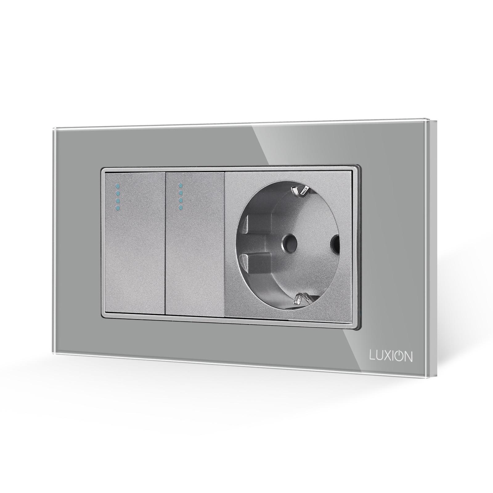 Intrerupator Dublu + Priza Sticla Luxion IP44 - imagine 13