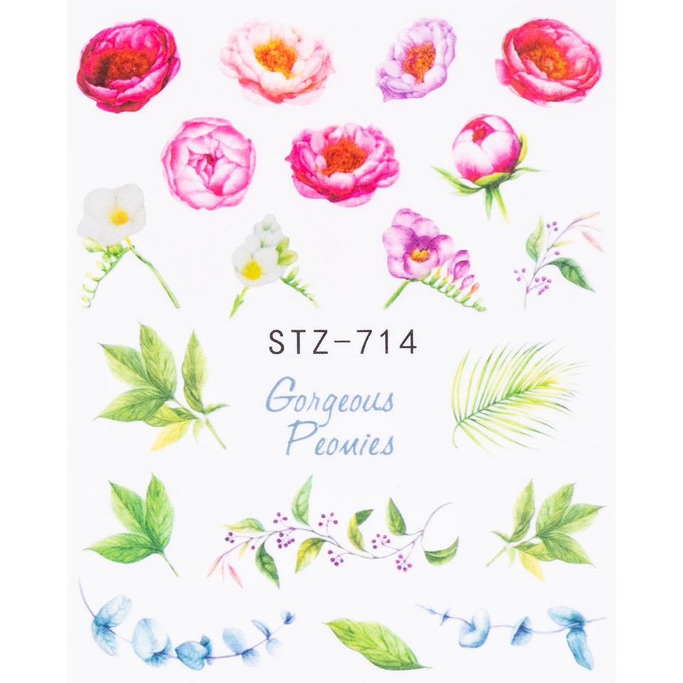 Tatuaj Unghii LUXORISE Flower Cocktail STZ-714, nail art rapid