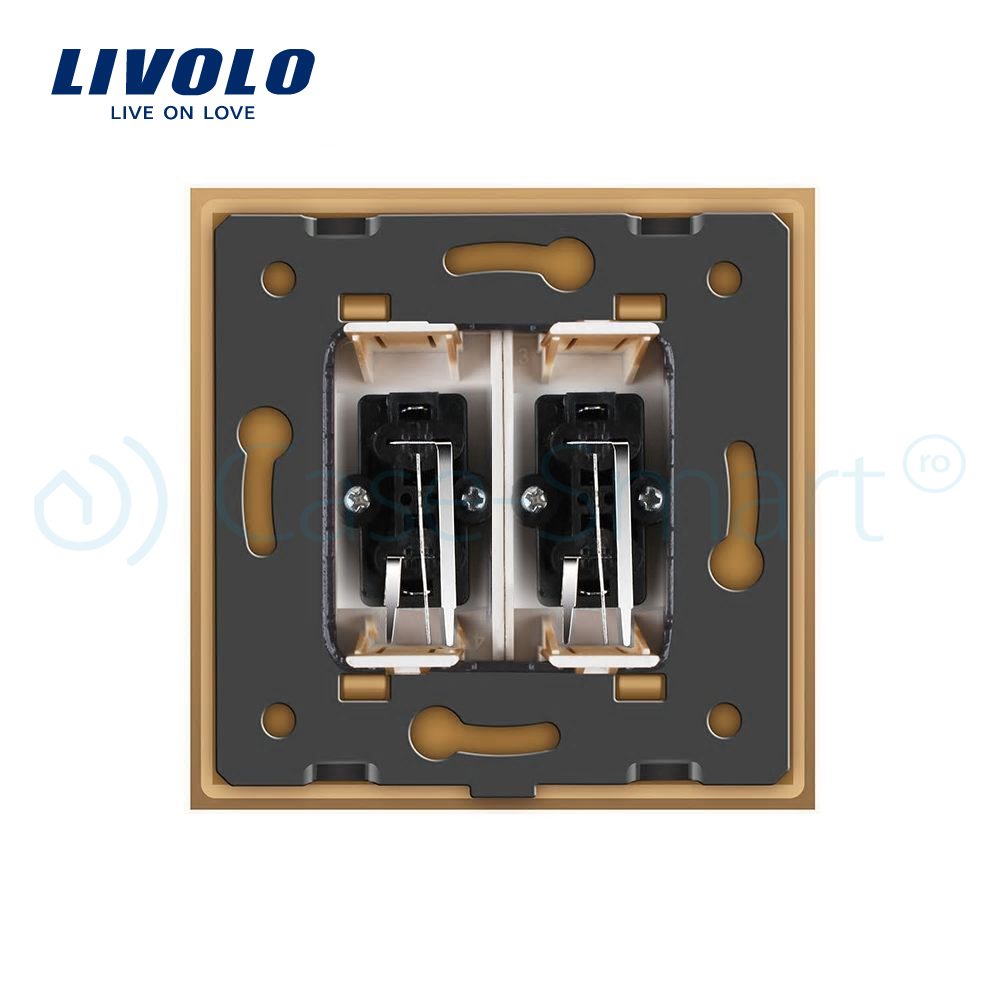 Priză Dublă Audio Livolo cu Ramă Sticlă - imagine 21