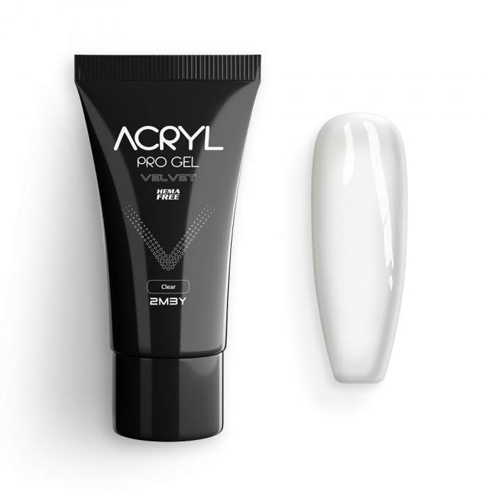 Nailshop Acryl Pro Gel 2M Velvet Clear 15g, fără HEMA