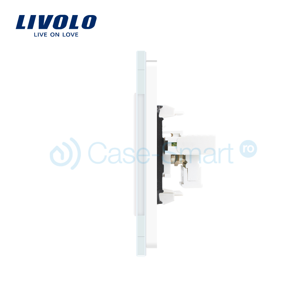 Priza TV+Telefon Livolo Rama Sticla - imagine 3
