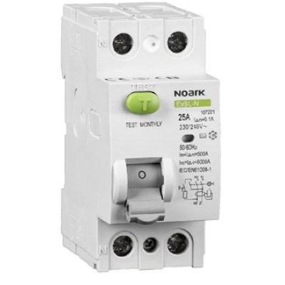 Întrerupător Diferențial Noark Ex9L-N 2P 25A 30mA Tip A