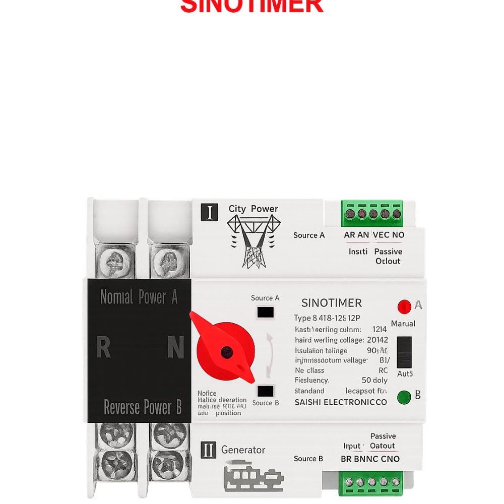 Comutator automat Sinotimer ATS-125-2P, monofazat, 125A