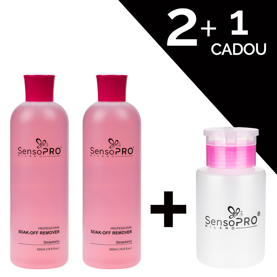 Set Remover Soak-Off Căpșuni + Dozator SensoPRO Milano