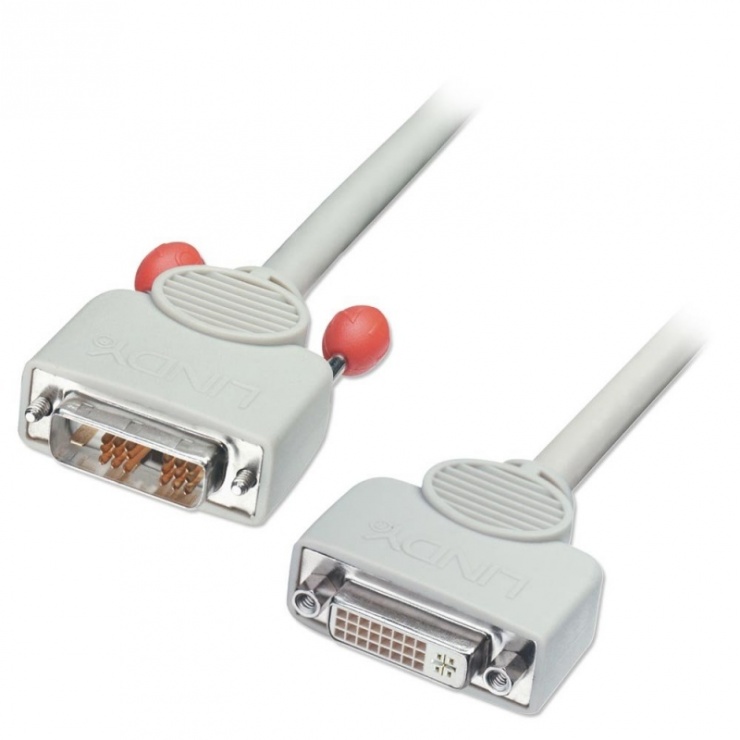 Cablu Prelungitor DVI-D 20m Lindy Gri