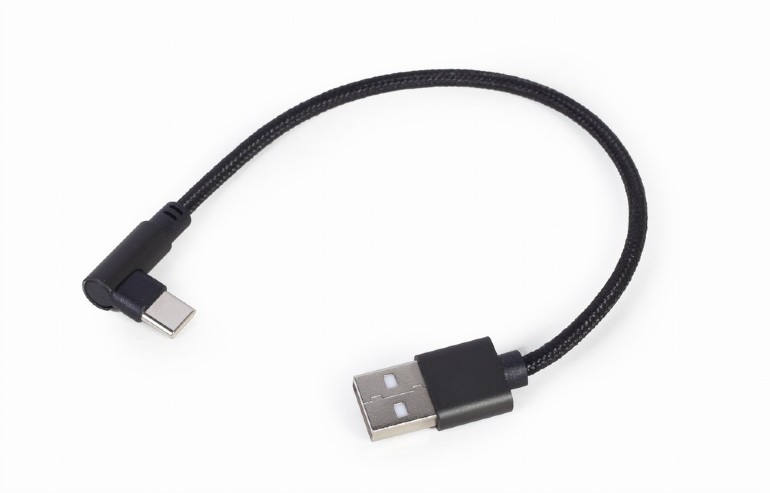 Cablu USB-C 90° Gembird 0.2m - Incarcare si Date Smartphone